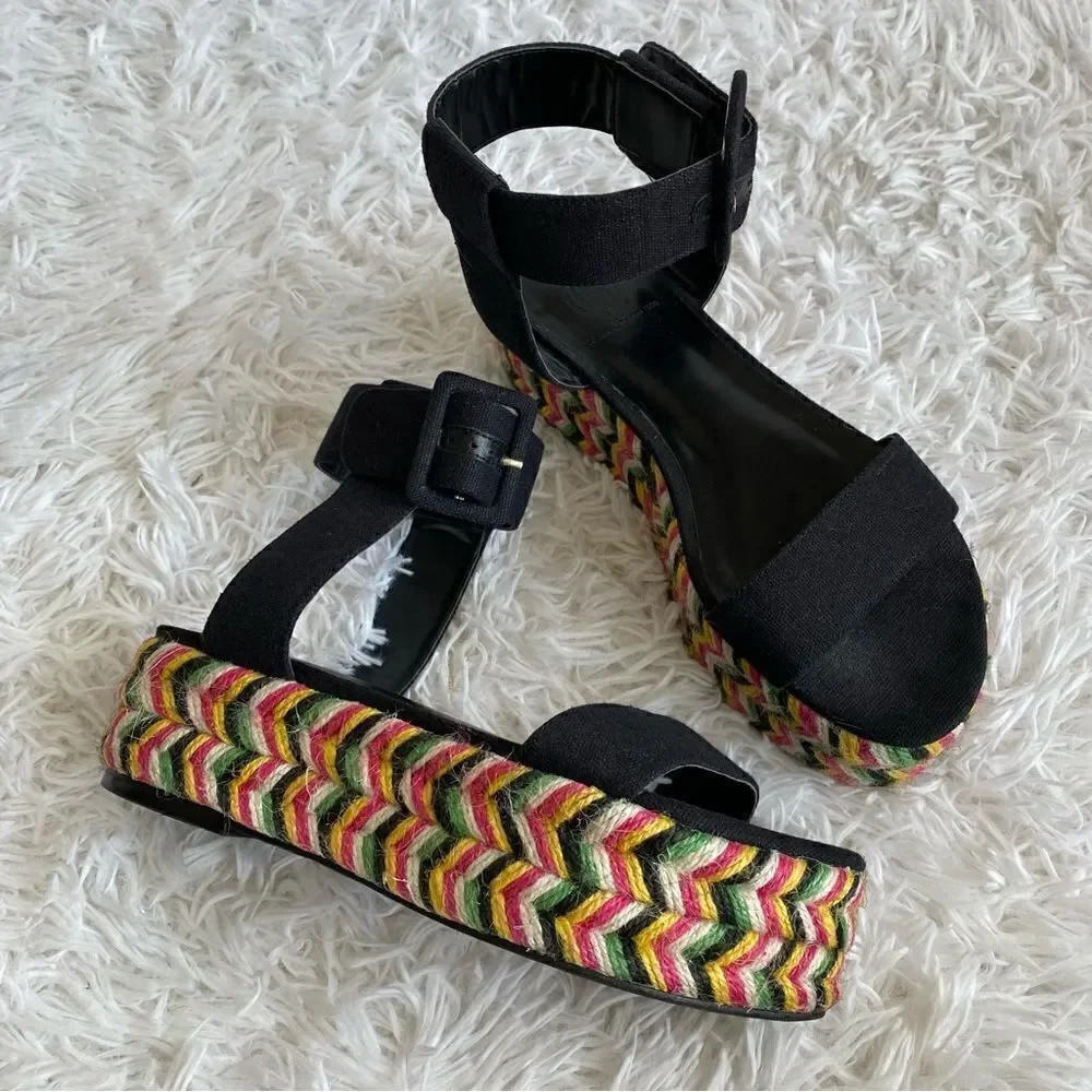 House of Harlow 1960 x REVOLVE Black Aiden Espadrille Sandals Size 6